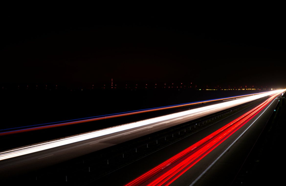 Lights on the Afsluitdijk